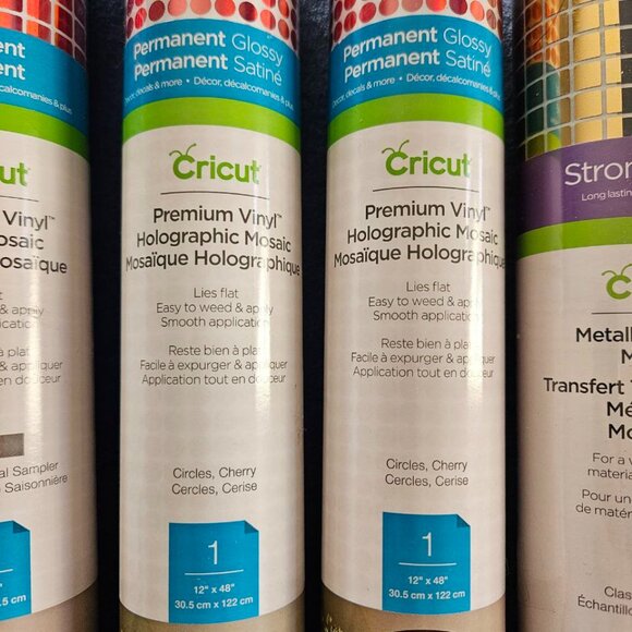 Set of 5 Rolls - Cricut Premium Vinyl Regular & Holographic & Iron-On Mosaic NEW - Picture 3 of 8